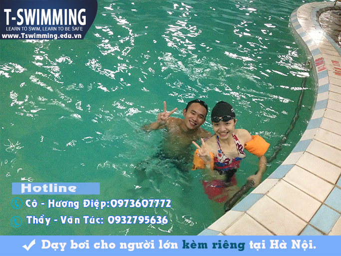 Dạy học bơi kèm riêng người lớn mùa hè 2019 tại Hà Nội